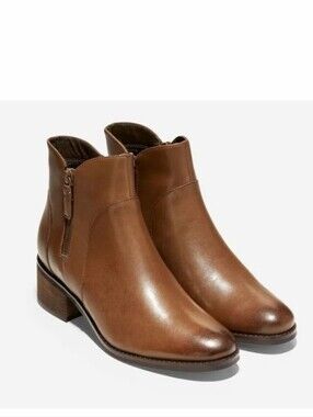 Cole Haan  leather waterproof ankle booties brown Size 9.5